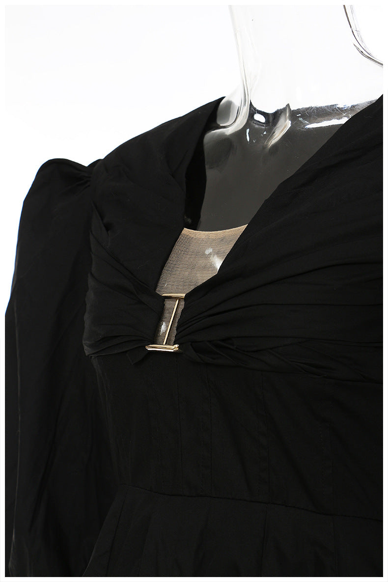 Light Luxury Super Heavy Industry Niche Bubble Sleeve Court Sense Puffy A line Dress Princess Dress