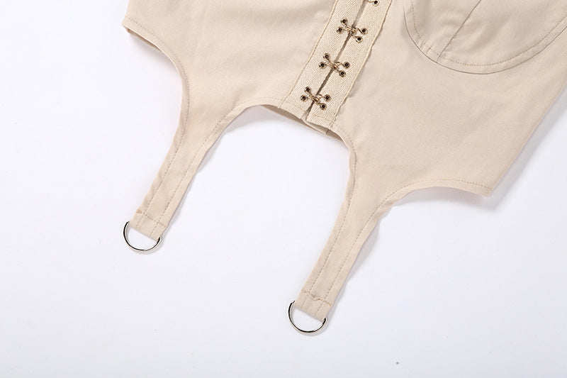 Spring Summer Women Clothing Strap Backless Creative Rivet Sexy Slim Fit Tank Top Women